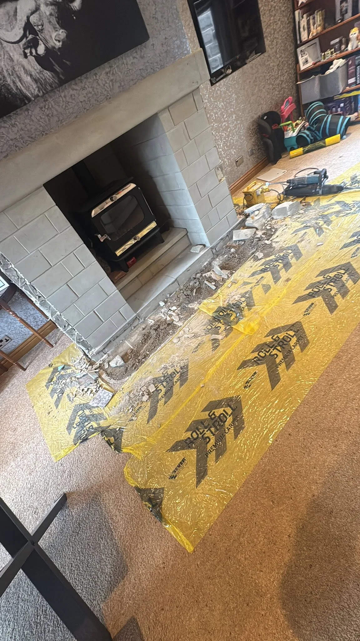 Fireplace alteration before